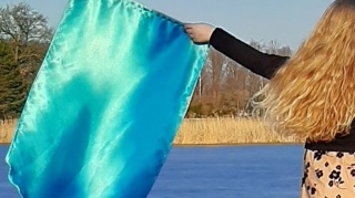 Flagi błękit nasycony turkus 120cm/1m